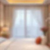 Elegant sheer curtains enhancing bedroom ambiance