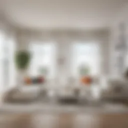 Elegant white sectional sofa in a contemporary living room