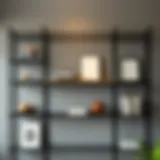 Elegant Black Wire Shelves Elegant black wire shelves showcasing decorative items