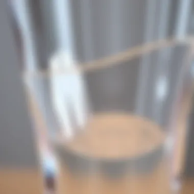 Close-Up of Acrylic Floor Vase Material Close-up of the clear acrylic material highlighting its transparency and design