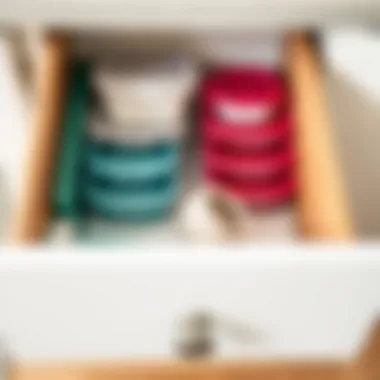 Tupperware neatly organized in a kitchen drawer, highlighting practicality