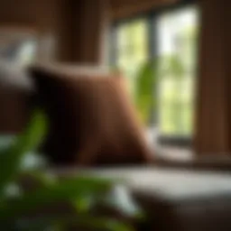 Luxurious dark brown seat cushion on a modern chair