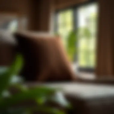 Luxurious dark brown seat cushion on a modern chair