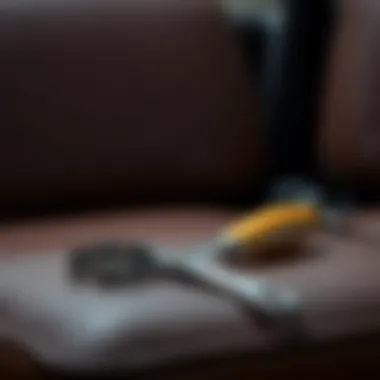 Maintenance tools for dark brown seat cushions