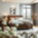 Elegant decorative storage bench in a modern bedroom setting