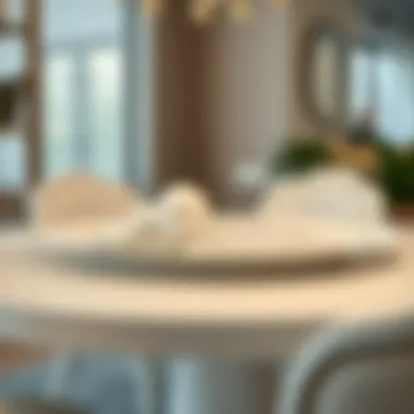 Close-up view of high-quality materials used in a round dining set