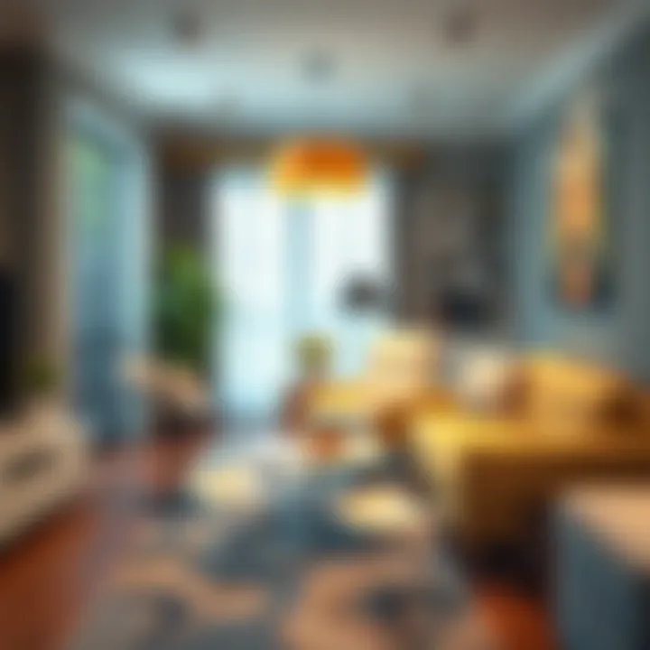 Stylish pub height chairs arranged in a compact living space.