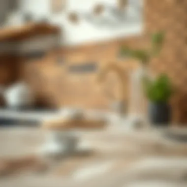 Close-up view of different Formica textures and colors