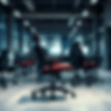 Diverse styles of rolling work chairs in a modern office