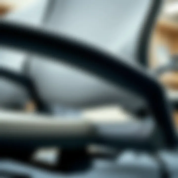 Close-up of high-quality materials used in rolling chairs