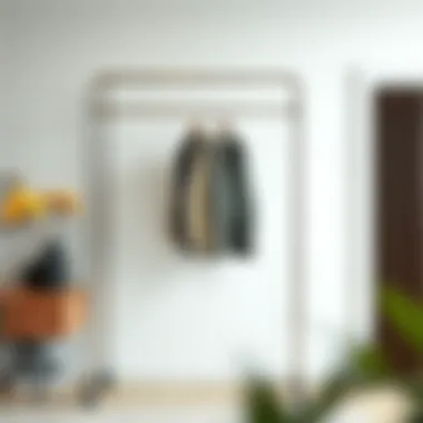 Elegant two rod clothes rack showcasing modern design