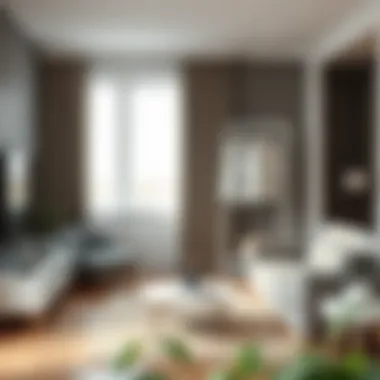 Stylish two rod clothes rack in a contemporary living space