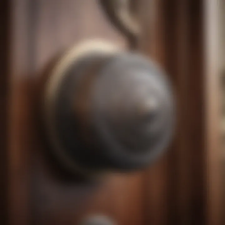Close-up of a vintage knob, highlighting intricate craftsmanship.