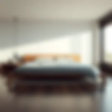 Elegant king size bed showcasing minimalist Japanese design