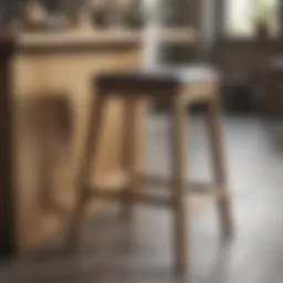 Elegant wooden counter stool with cushion