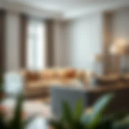 Elegant large couch arm cover in stylish living room setting