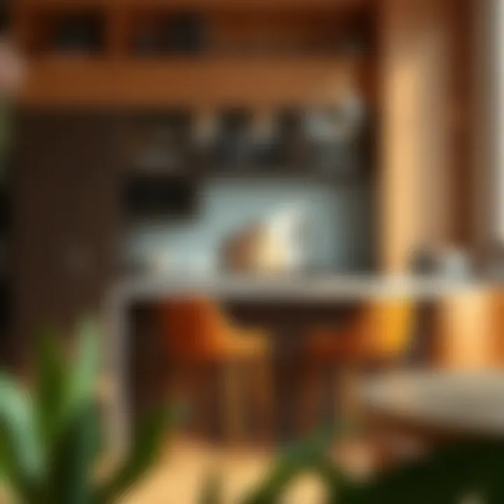 Stylish leather barstools in a modern kitchen setting