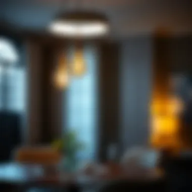 Elegant light bulb ring diffuser illuminating a modern interior