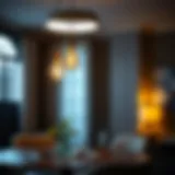 Elegant Illumination with a Ring Diffuser Elegant light bulb ring diffuser illuminating a modern interior