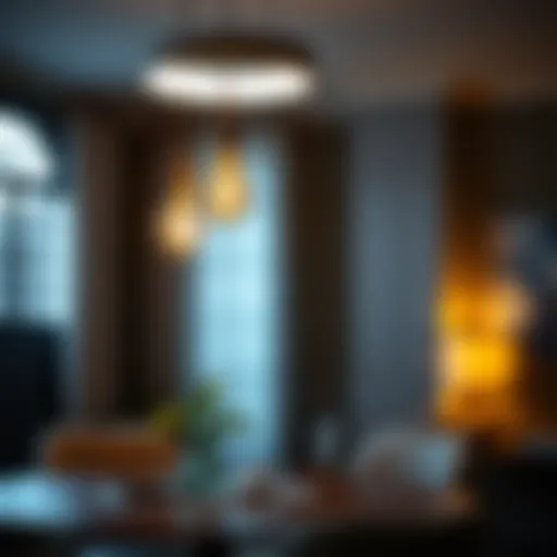 Elegant Illumination with a Ring Diffuser Elegant light bulb ring diffuser illuminating a modern interior