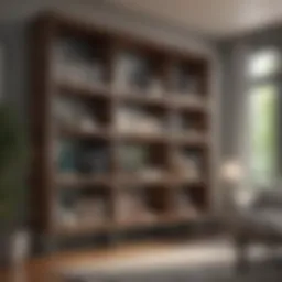 Elegant design of the Lowes three shelf bookcase showcasing its modern aesthetic.