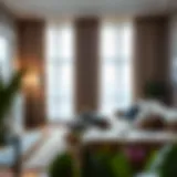 Elegant living room featuring a one rod curtain set that enhances the decor