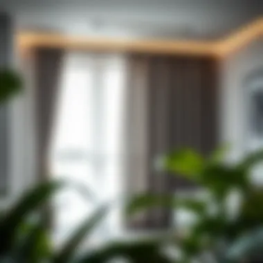 Step-by-step installation of a one rod curtain set in a modern space