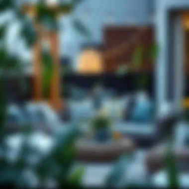 Stylish Outdoor Arrangement with Cushions Stylish outdoor arrangement featuring various cushion designs