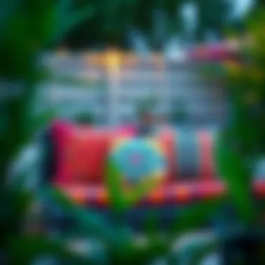 Vibrant Outdoor Cushions on a Patio Vibrant outdoor cushions enhancing patio aesthetics