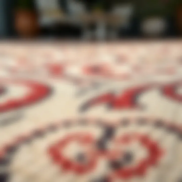 Intricate Texture and Design of an Outdoor Patio Rug Close-up of the texture and design of an outdoor rug