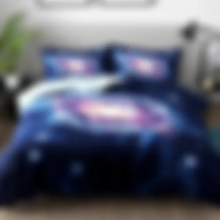 Elegant galaxy print comforter set with matching pillows