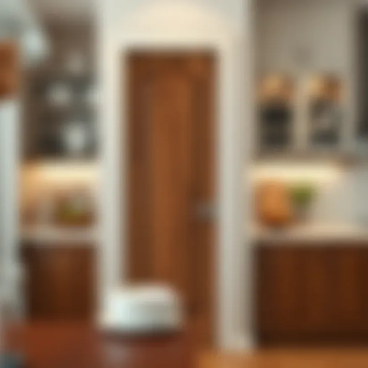 Elegant pantry decal design on a wood door