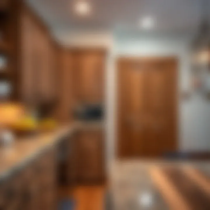 Installation of pantry decals on wood doors