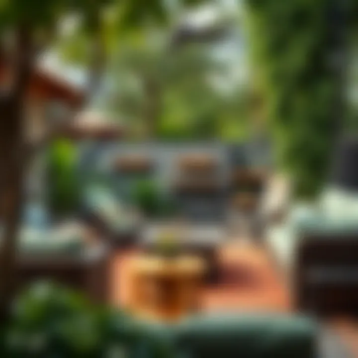 Eco-friendly outdoor furniture display emphasizing sustainable choices