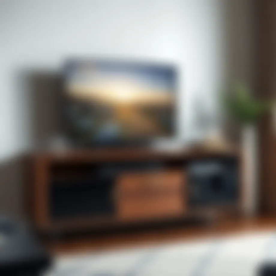 Elegant mid-century TV stand with a sleek design