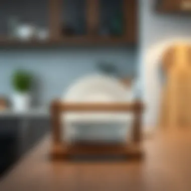 Elegant wooden plate holders enhancing kitchen aesthetics