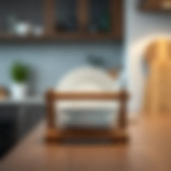 Elegant wooden plate holders enhancing kitchen aesthetics