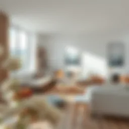 Minimalist Scandinavian living room with natural light and neutral tones