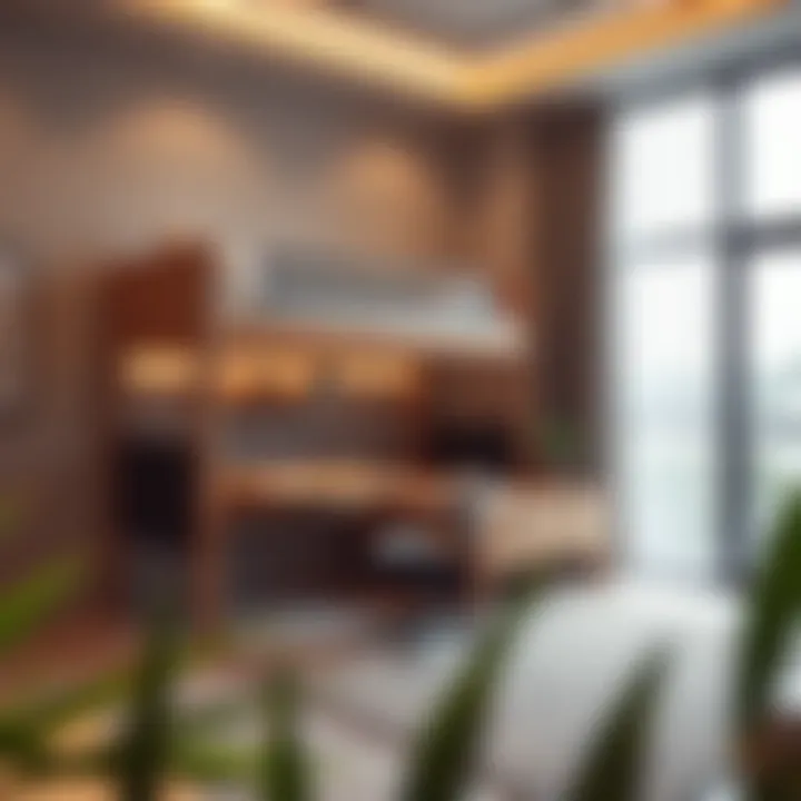 Modern Design of Bunk Bed with Desk Stylish single bunk bed with integrated desk in a modern bedroom setting