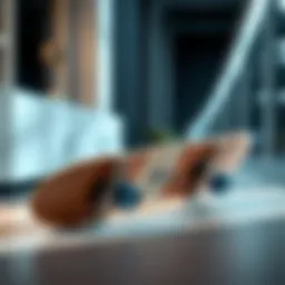 A modern skateboard holder showcasing sleek design and functionality