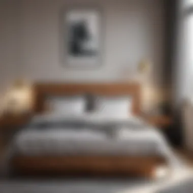 Modern Decor Featuring an Elegant Wooden Bedframe Elegant wooden small bedframe complementing a modern decor