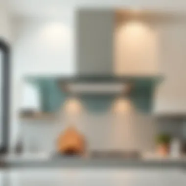 Minimalism Enhanced by Glass Range Hood Design Contemporary glass standalone range hood emphasizing minimalist kitchen style