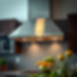 Sleek stainless steel standalone range hood showcasing modern kitchen design