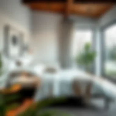 Cozy svarta bed integrated into a modern living space