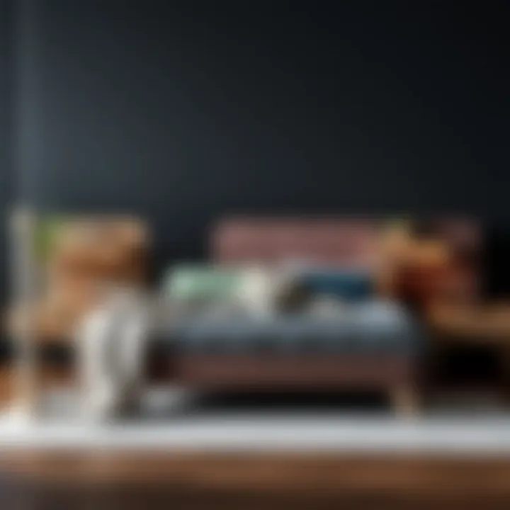 Stylish svarta bed featuring unique material combinations