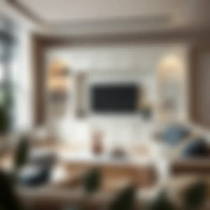 Contemporary white coffee cabinet enhancing living room decor