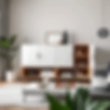 Stylish white coffee cabinet showcasing versatile storage options