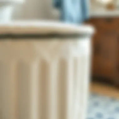Detailed View of Durable Laundry Basket Material Close-up of a laundry basket showcasing its durable material and design