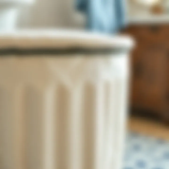 Detailed View of Durable Laundry Basket Material Close-up of a laundry basket showcasing its durable material and design