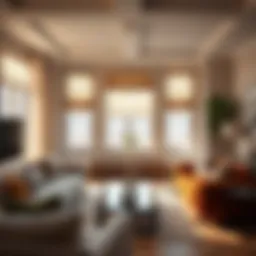 Luxurious Roman shades in a stylish living room